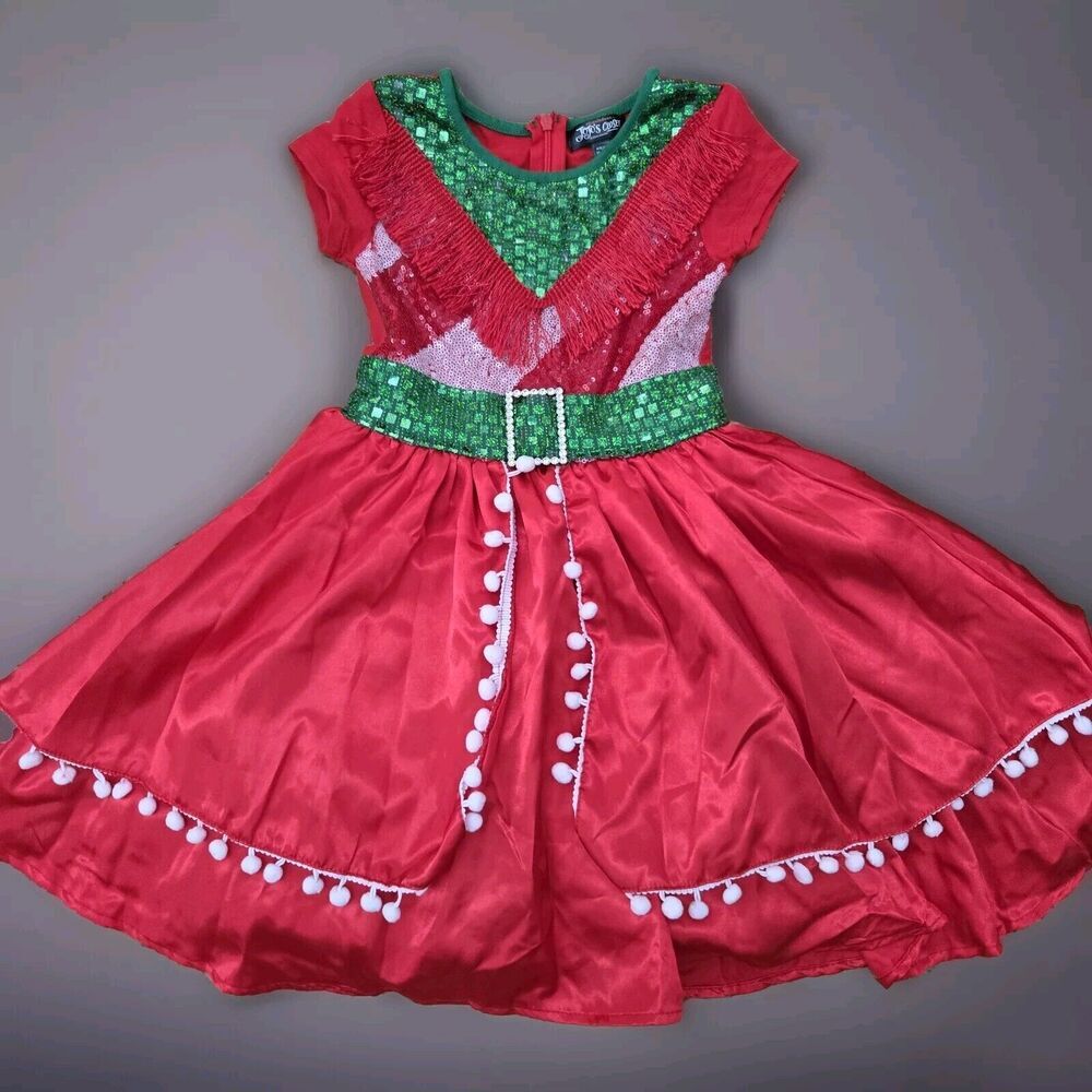 Jojo’s Closet Girl’s Holiday Dress Girl 4/5 XS Red Short Sleeve Christmas Party